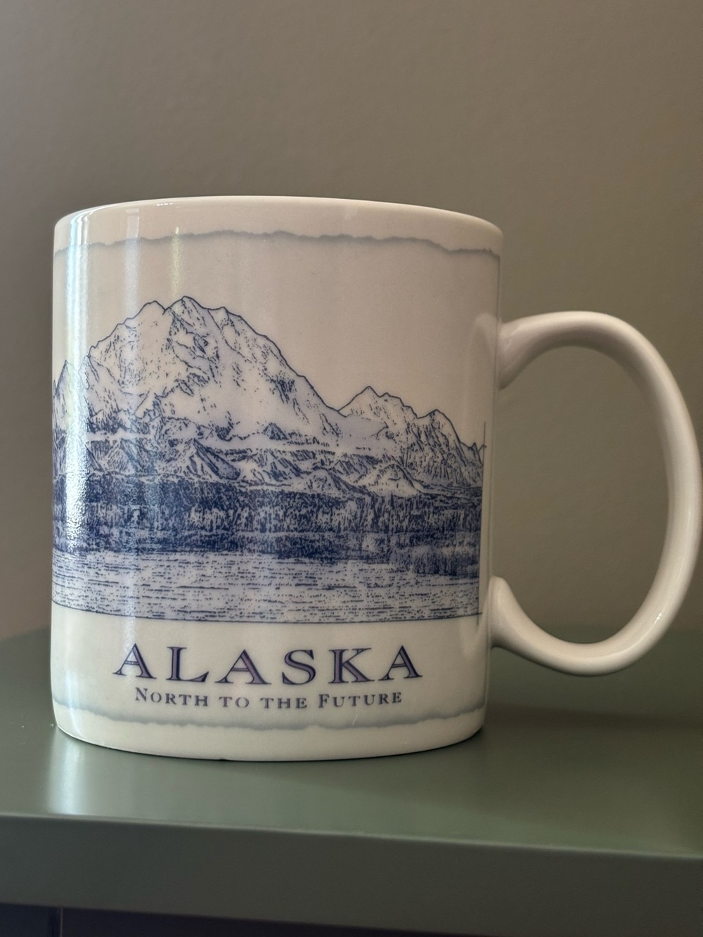 Starbucks Alaska 2008 North to the Future 18oz Mug Blue Architecture Series